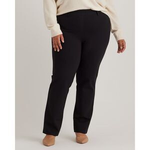 Quince Ultra Stretch Ponte Pants Black Straight Leg Pull On Size 3X- EUC